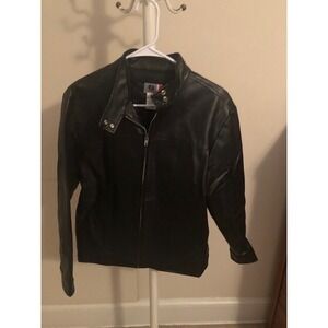 Arizona Jean Co. black leather jacket juniors size Xl